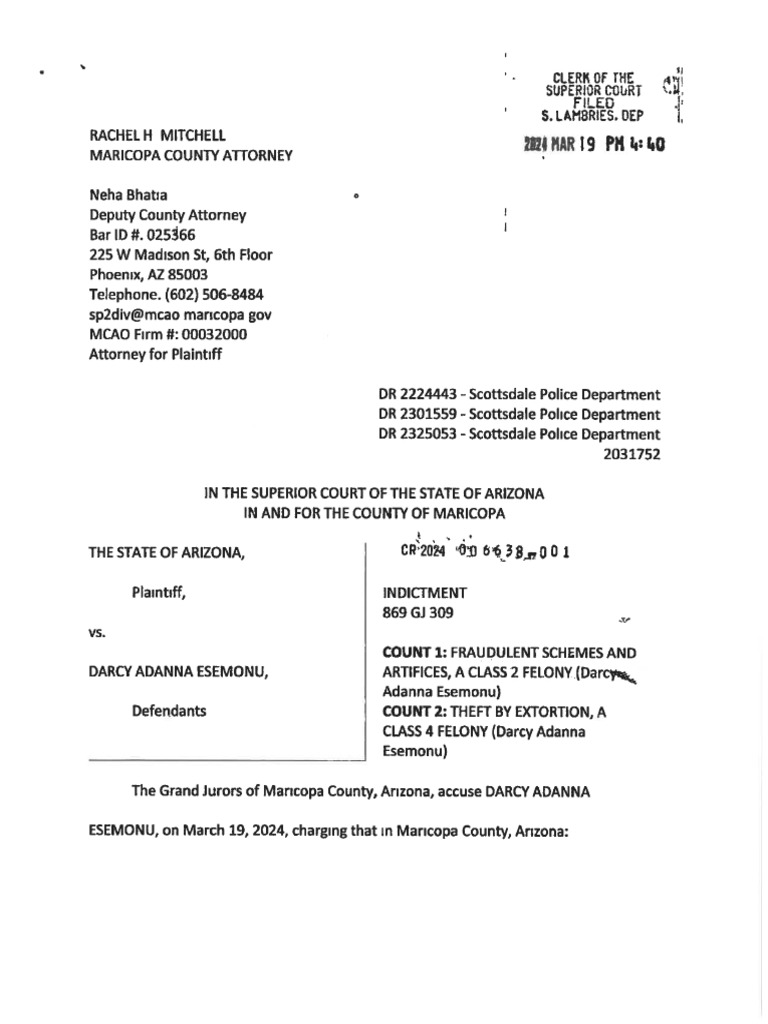 Darcy Adanna Esemonu Indictment 3.18.2024 PDF