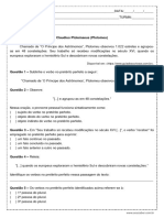 Atividade de Portugues Verbos No Preterito Perfeito 8o Ano PDF