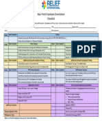 Fillable Checklist For Field Staff New Empl Orient To Sign Marh 2024
