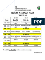 Calendário Parciais - 1º Bimestre