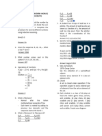 Mathematics in The Modern World Sample Activities With Answer and Notes