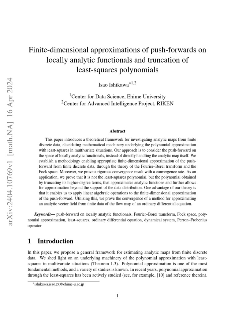 Finite-Dimensional Push-Forward Approximations | PDF | Vector Space ...
