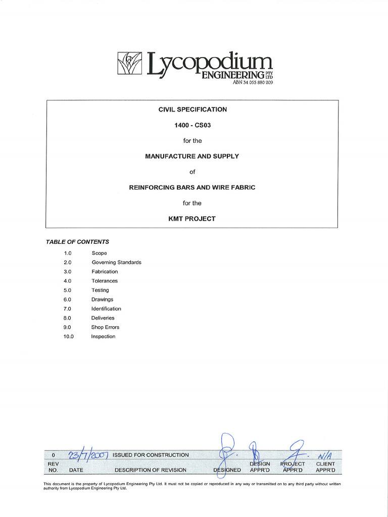 1400-CS03 - 0 Civil Specification Manufacture Acrobat Document | PDF ...
