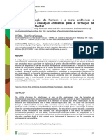 Estudo Da Relação Do Homem e o Meio Ambiente: A Importância Da Educação Ambiental para A Formação Da Consciência Ambiental