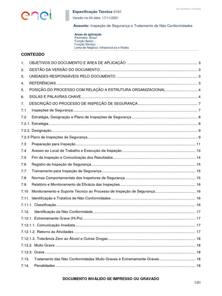 WKI-HSEQ-HeS - 20-0161-INBR - Inspeção de Segurança e Tratamento de Não ...