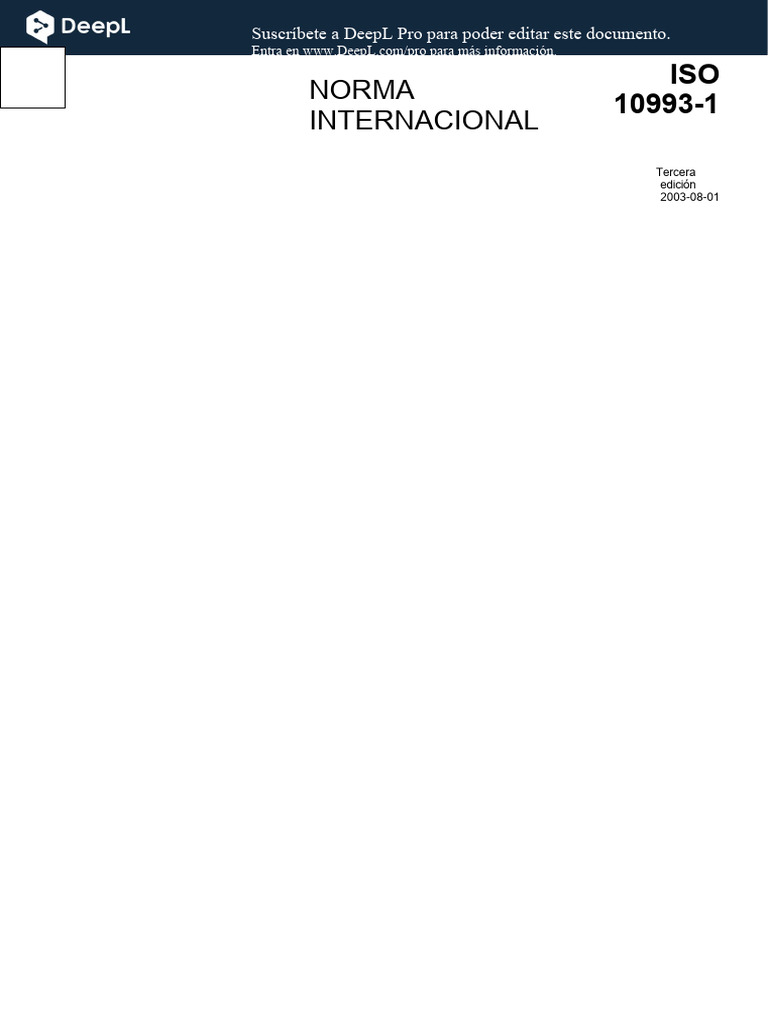 Iso 10993 1 international standard biological evaluation of medical