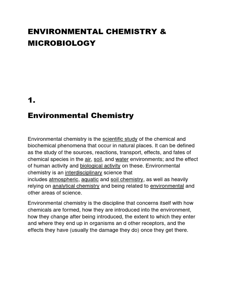 Environmental Chemistry Overview | PDF | Adsorption | Climate Change