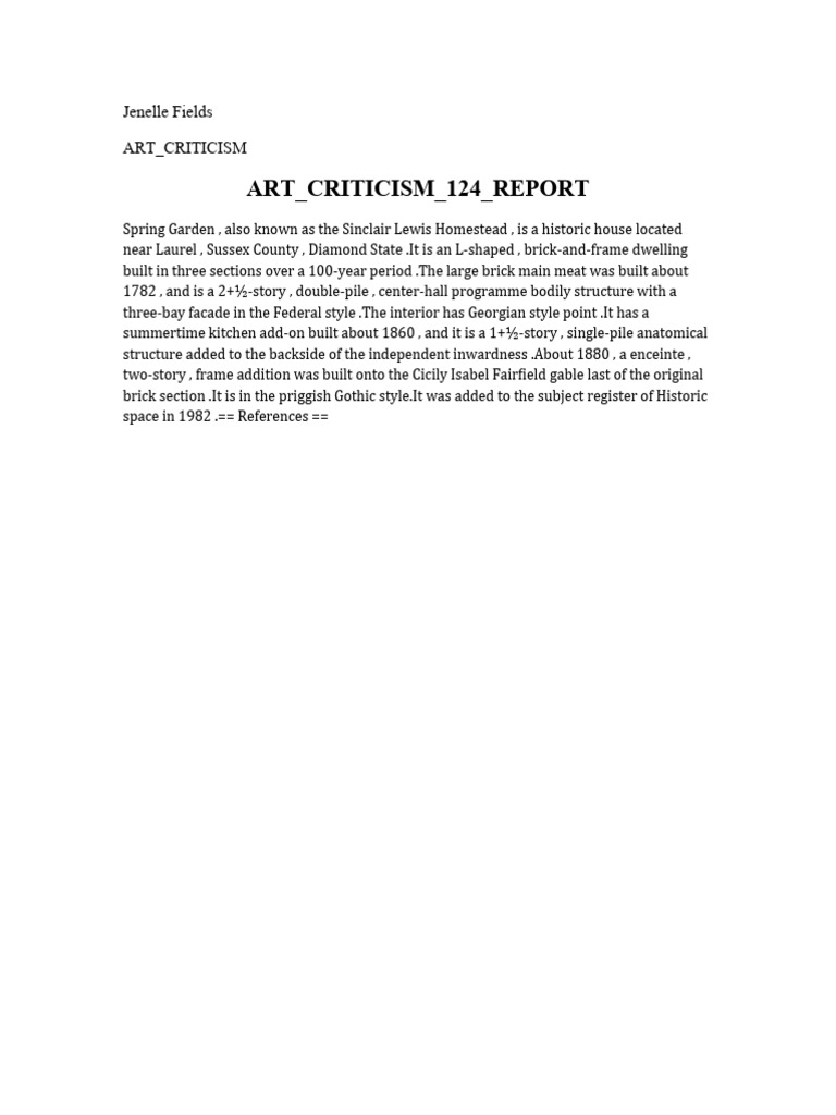 Art Criticism 124 Report | PDF