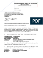 PKPM - Surat Permohonan Sumbangan Pembinaan Rumah Asnaf Nur Azira Abdullah - Padang Terap - Muslim Care Malaysia - Beserta Lampiran