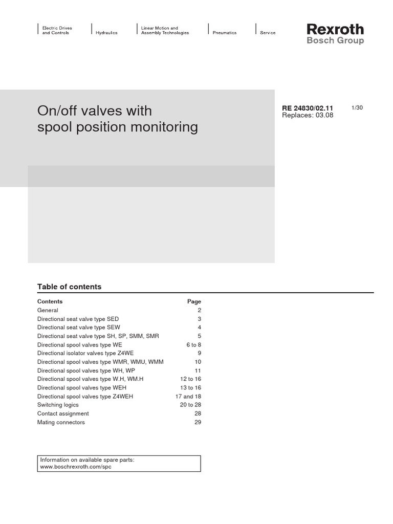 Spool Position Monitoring for Valves | PDF | Electrical Connector | Switch