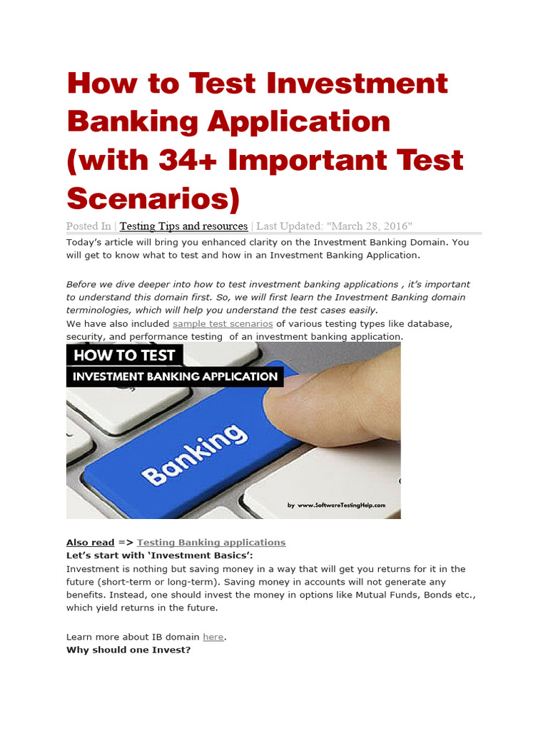 Investment Banking Pdf Stocks Investment Fund