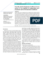 Growth and Development of Saffron (Crocus Sativusl.) in Response To Temperature Pre-Treatment and Environmental Conditions