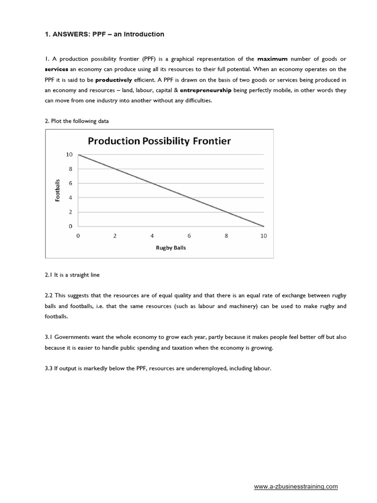 Understanding Production Possibility Frontiers | PDF | Finance & Money ...