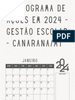 Calendário de parede 2024 minimalista moderno cinza e branco