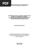 CONTRIBUIÇÕES PARA O DESENVOLVIMENTO DE UM MODELO DO PROCESSO DE PROJETO DE EDIFICAÇÕES - PATRICIA TZORTZOPOULOS