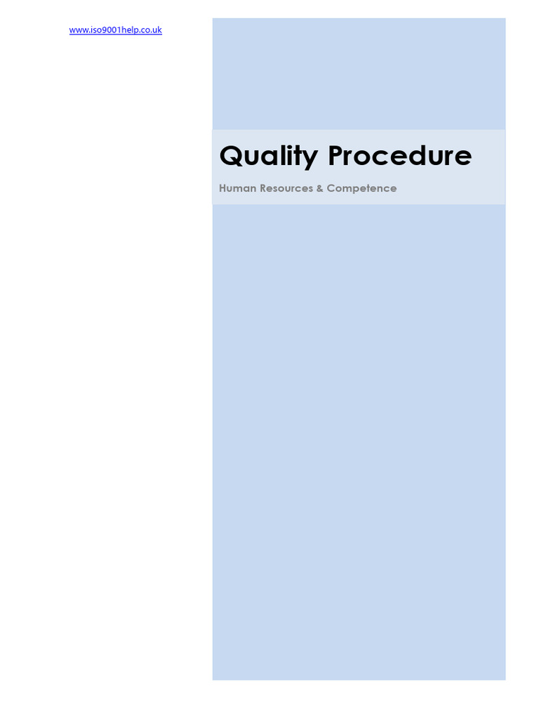 Human Resources Competence Procedure | PDF | Employment | Quality ...