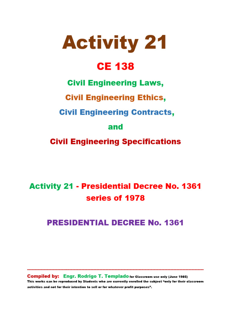 PresidentialDecreeNo.1361seriesof1978 PDF Civil Law