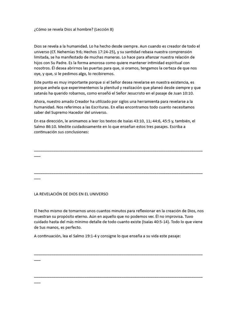 Cómo Se Revela Dios Al Hombre Descargar gratis PDF Dios Biblia