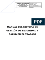 Manual Del Sistema de Gestión de Seguridad y Salud en El Trabajo