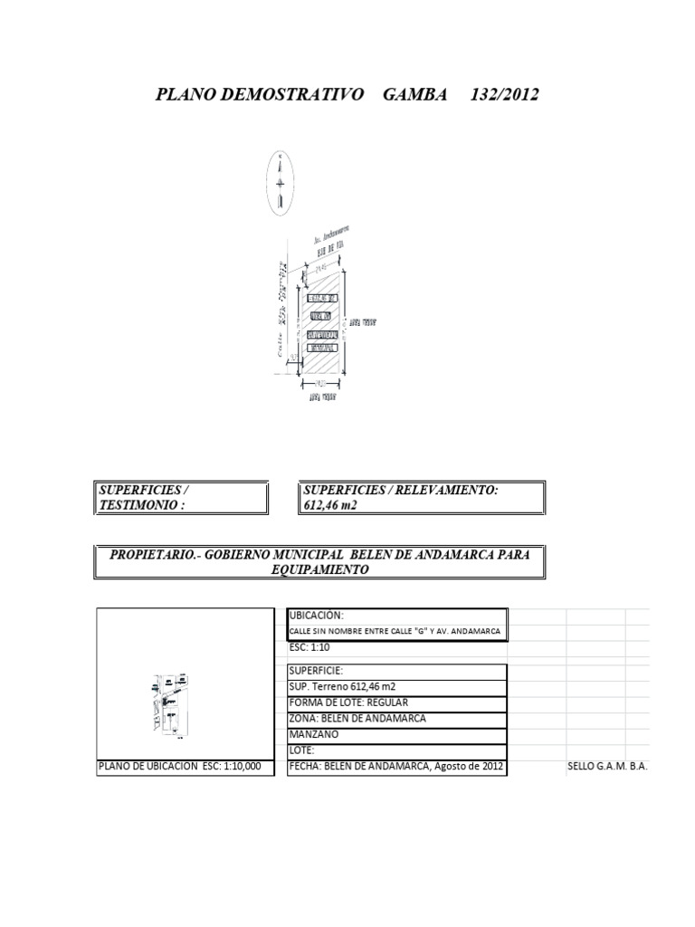 PLANO DEMOSTRATIVO GAMBA 132 | PDF