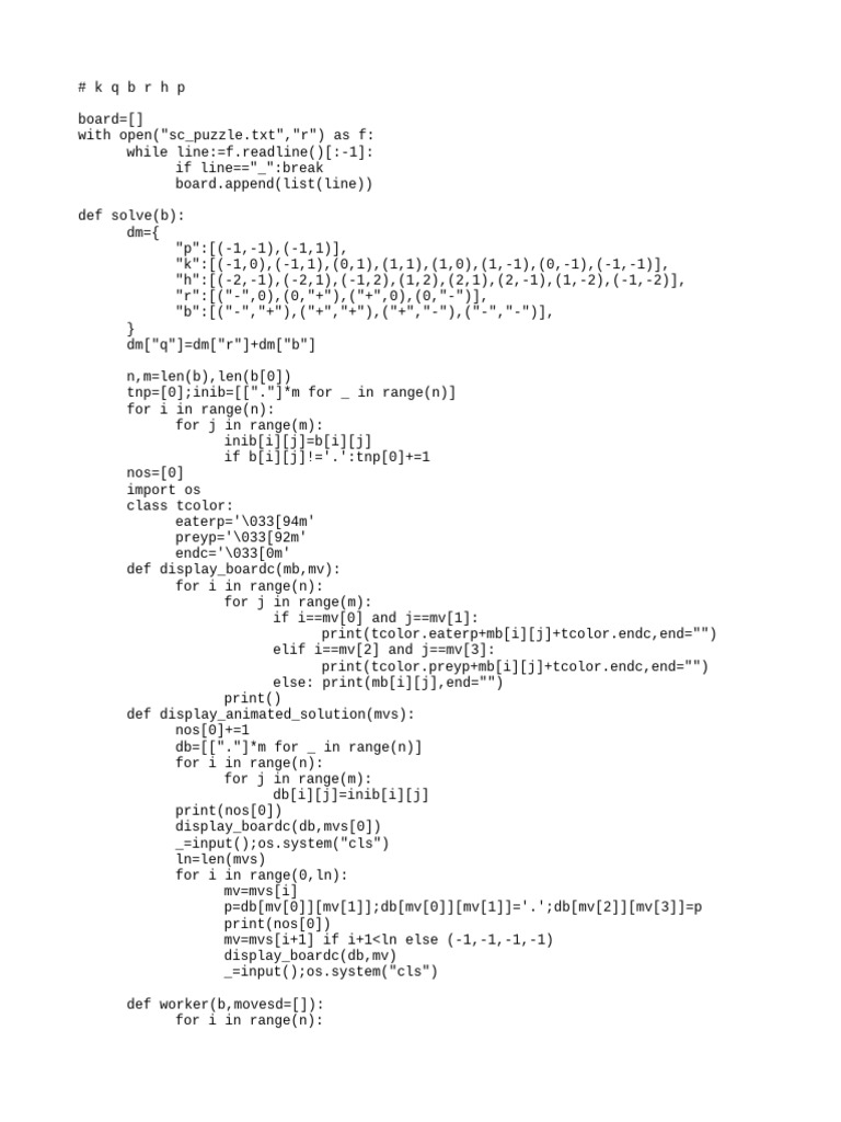 Chess Puzzle Solver in Python | PDF