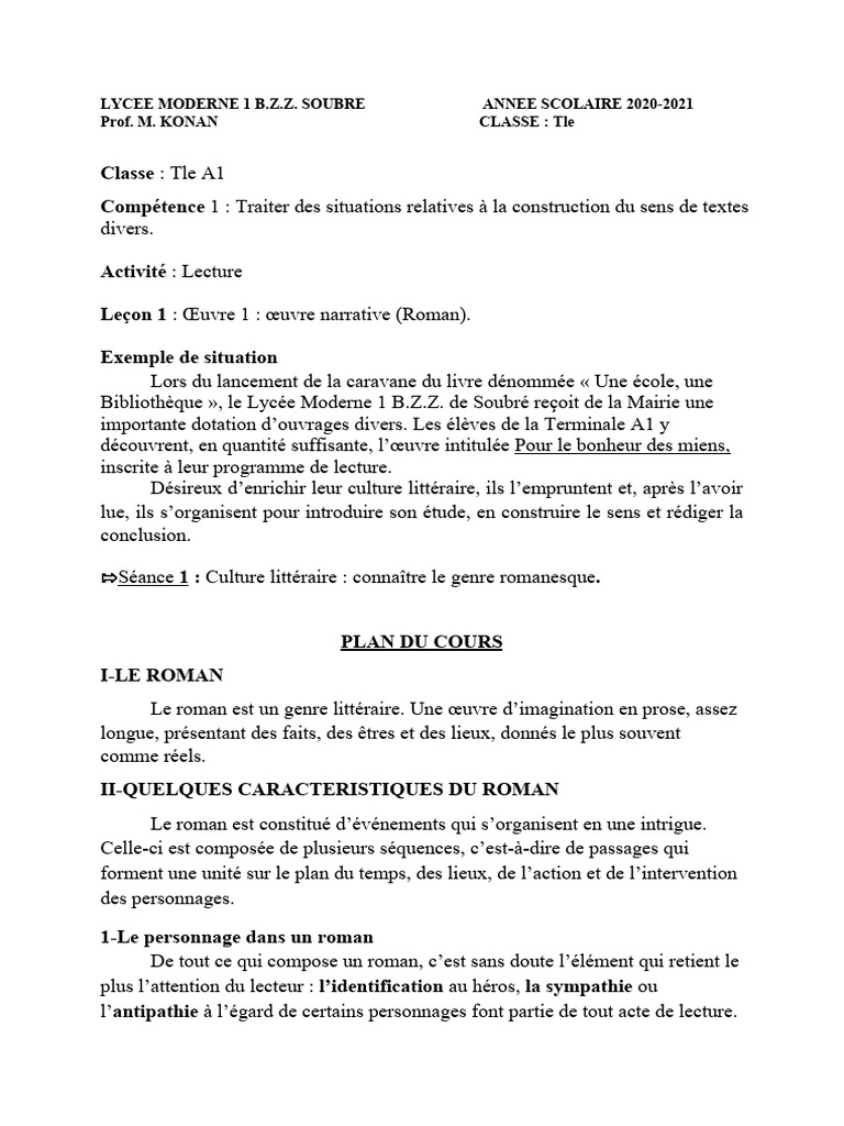 Comprendre le genre romanesque | PDF | Romans