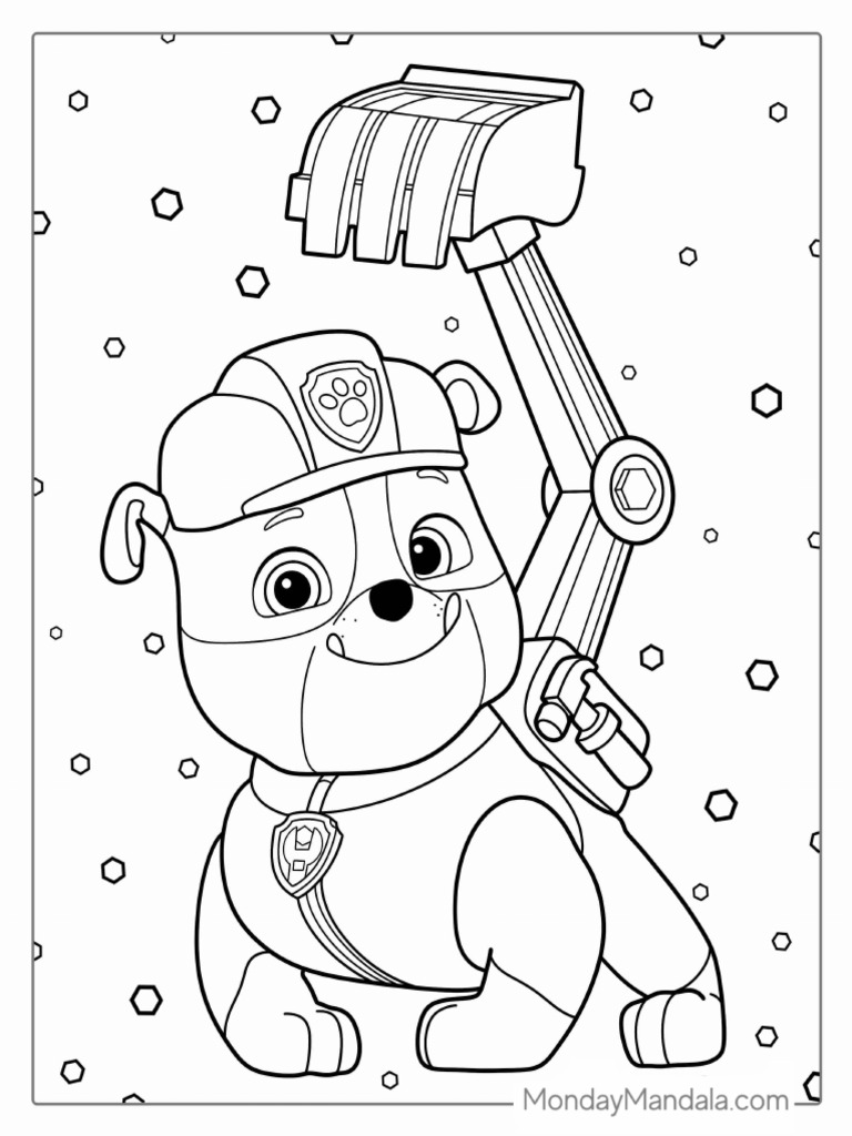Easy-Coloring-Page-Of-Rubble-From-Paw-Patrol | PDF