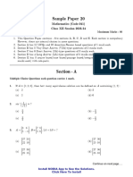 Section - A: Sample Paper 20