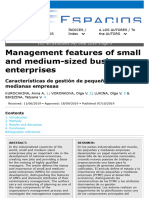 Management Features of Small and Medium-Sized Business Enterprises