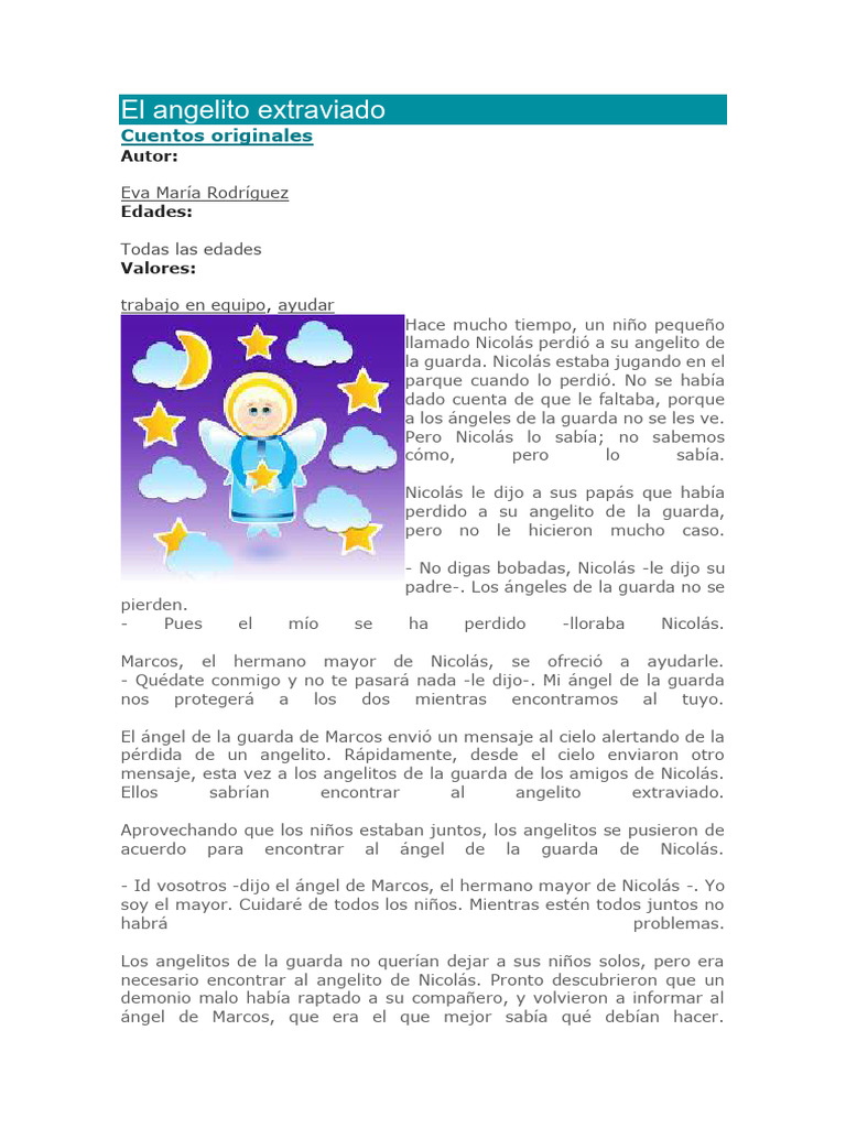 El angelito extraviado y su rescate | PDF | Ángel guardian