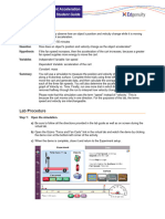 Virtual Lab Guide - Motion With Constant Acceleration - Student Guide