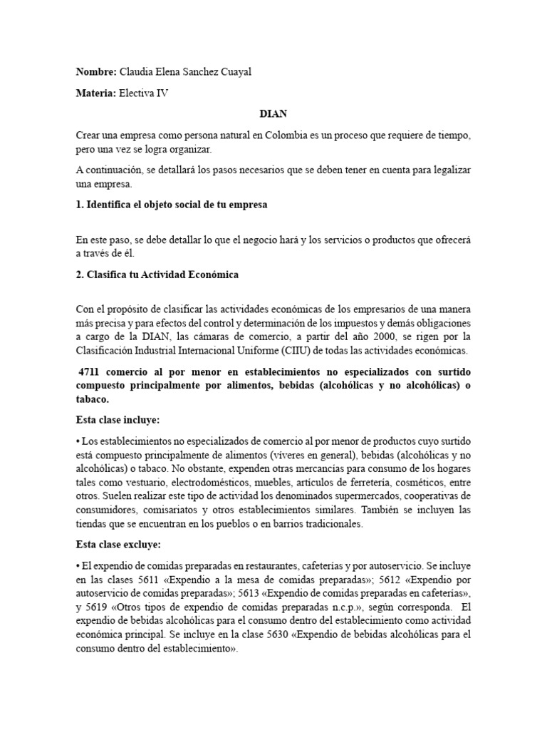 DIAN | PDF | Alimentos | Documento de identidad