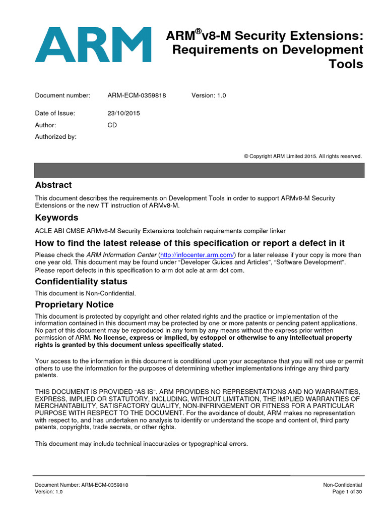 ARM UG ARMv8M Security Extensions Requirements On Dev Tools Download