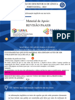 F2: Revisão Do Descritor 04 de Língua Portuguesa - 2023: D4: Inferir Uma Informação Implícita em Um Texto