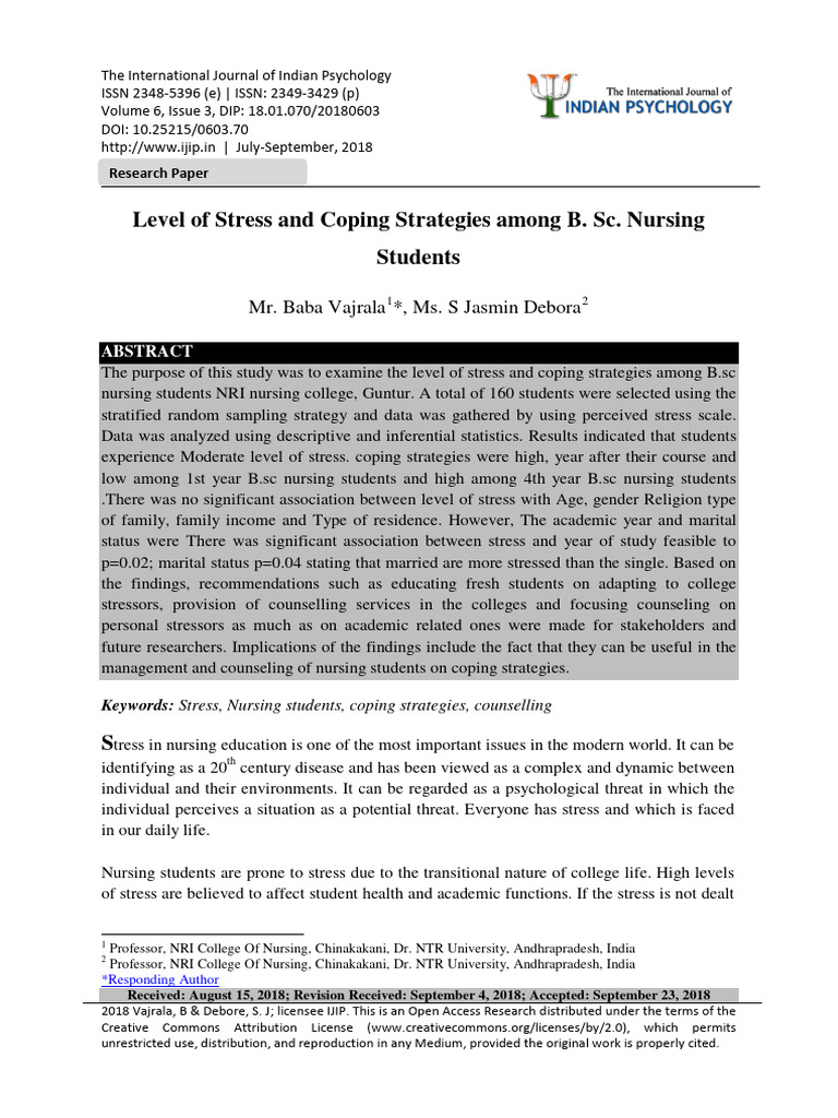 Stress and Coping in Nursing Students | PDF | Stress (Biology) | Nursing