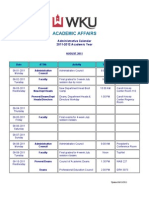 Academic Affairs: Administrative Calendar 2011-2012 Academic Year