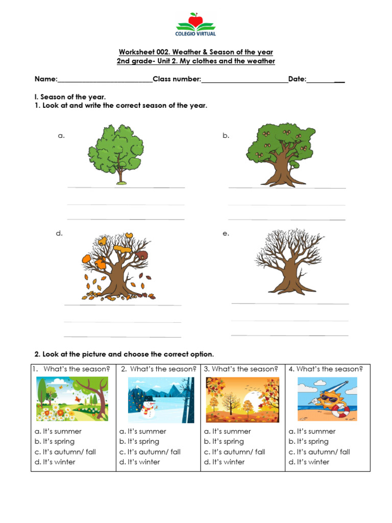 002 2b Guia De English Unit 2 Weather Seasons Pdf