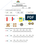 004-2°bguia de - Matemáticas-Unidad 1-Comparar y Ordernar Números-Worksheet