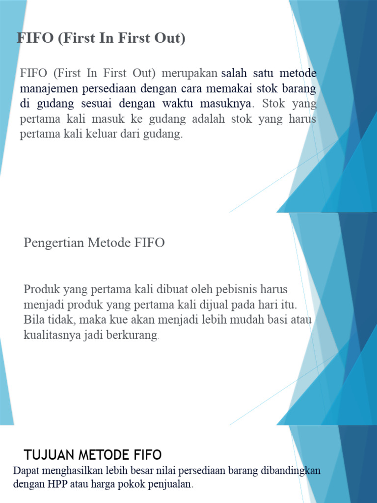 Metode FIFO dalam Manajemen Persediaan | PDF