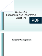 Section 3.4 Exponential and Logarithmic Equations