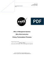 Policy Formulation Process: Office of Management Systems Office Work Instruction