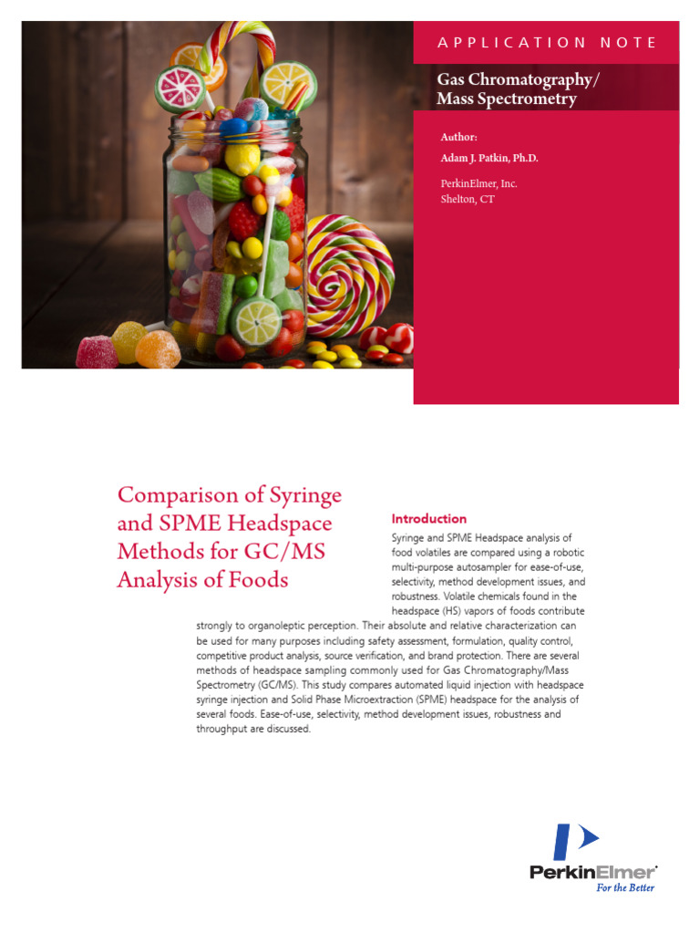 APP Comparison of Syringe and SPME Headspace Methods 013780 01 | PDF ...