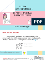 Fixed Prosthodontics - Types of Dental Bridges (FPD) : Student by Duniya Adnan Supervision by Dr. Aisha Muhammad