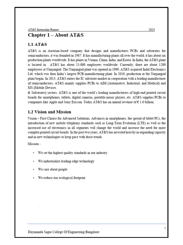 AT&S Internship Report 2023 | PDF | Printed Circuit Board | Lamination