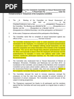 POSH Committee Meeting Minutes Template | PDF | Sexual Harassment