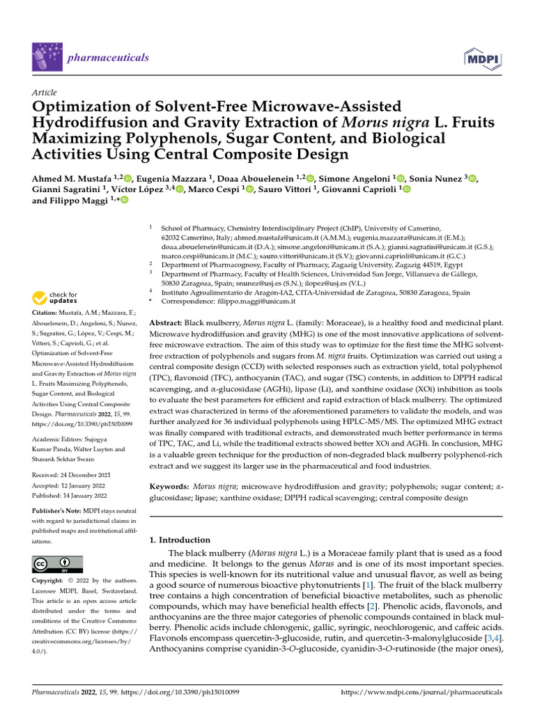 1 Ref. PhenolSulfuric Acid Method (More Recent 2022 PDF Polyphenol