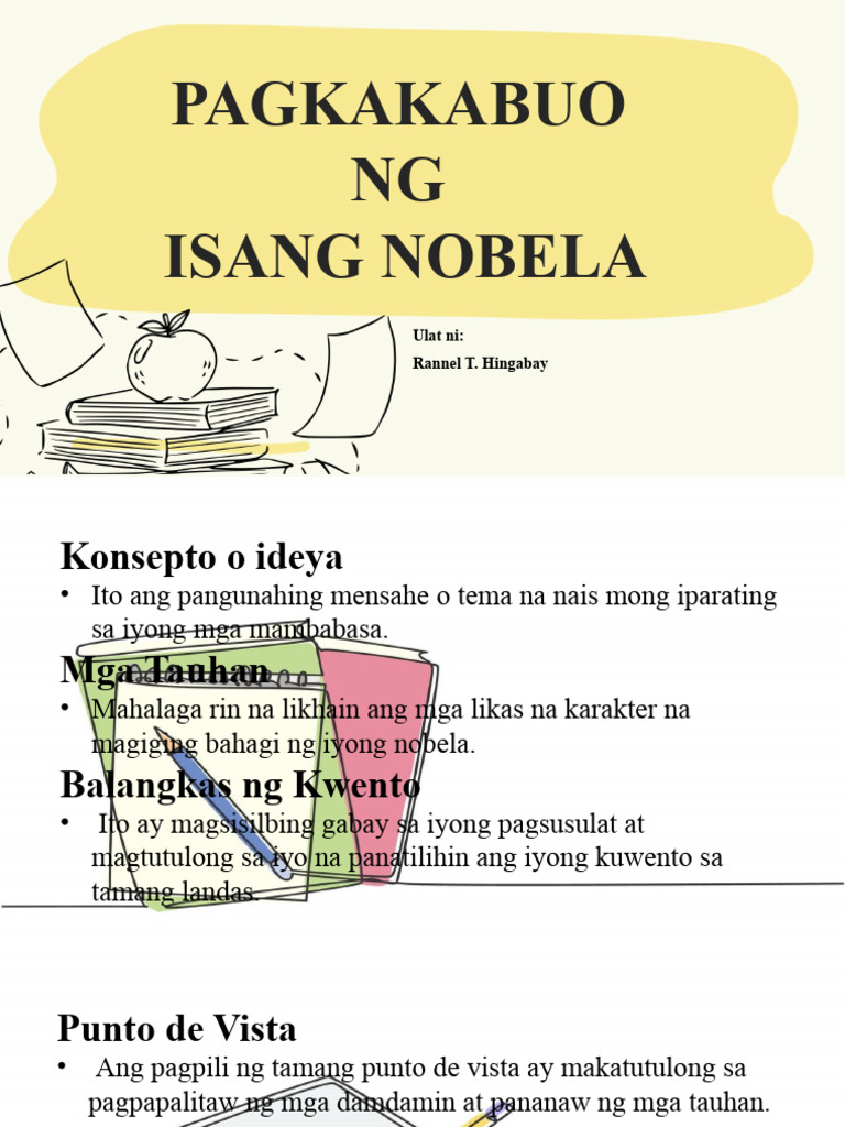 F Lit 105 - Pagkakabuo NG Isang Nobela | PDF