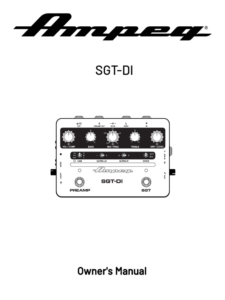 Ampeg SGT-DI Owner's Manual - English | PDF | Mac Os