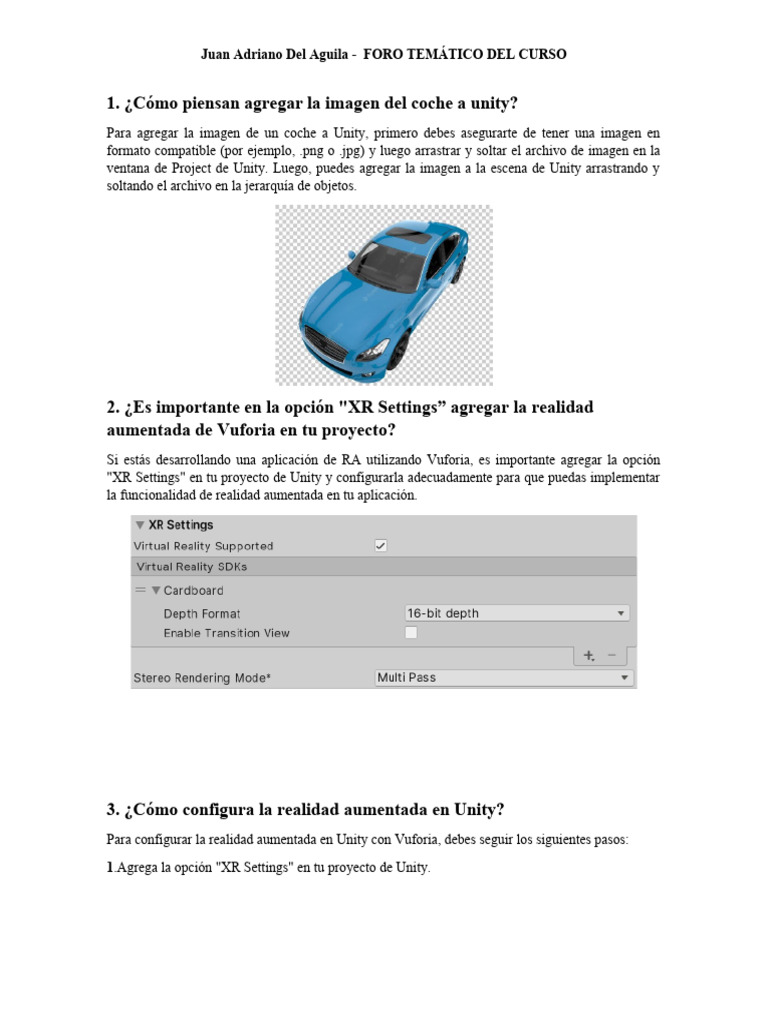 Guía para Configurar RA en Unity con Vuforia | PDF
