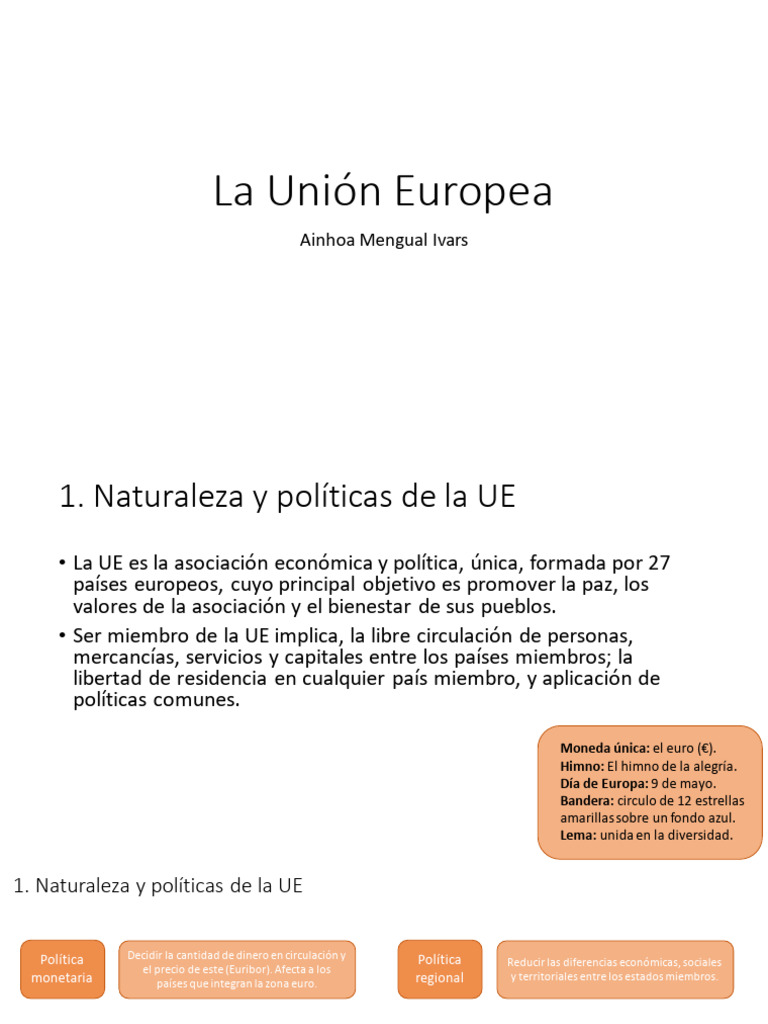 Estructura y Políticas de la Unión Europea | PDF | Ley de la Unión ...